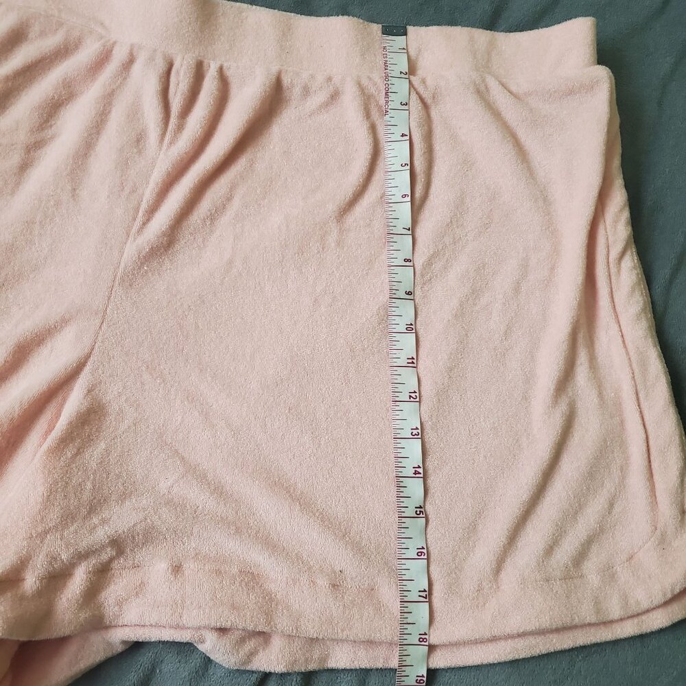 A new day womens shorts size 4X pink color solid Terrycloth Pull-on mid waist - Picture 5 of 9